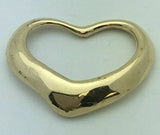 14k Yellow Gold Classic & Simple Design Open Heart Charm Pendant 2.2 grams