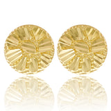10k Yellow Gold Diamond Cut Nugget Round Stud Earrings 10mm 1.2 grams