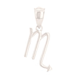 14k White Gold Scorpio Zodiac Sign Charm Pendant - Scorpio,White