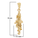 14k Yellow Gold Solid Free Form Nugget Charm Pendant 1.3" 3.4 grams