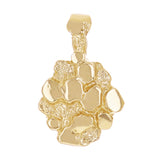 10k Yellow Gold Solid Hexagon Nugget Charm Pendant 20.5x13mm 2.5 grams