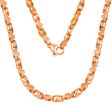 14k Rose Gold Handmade Fashion Link Necklace 26" 4.5mm 46 grams - Rose,26"