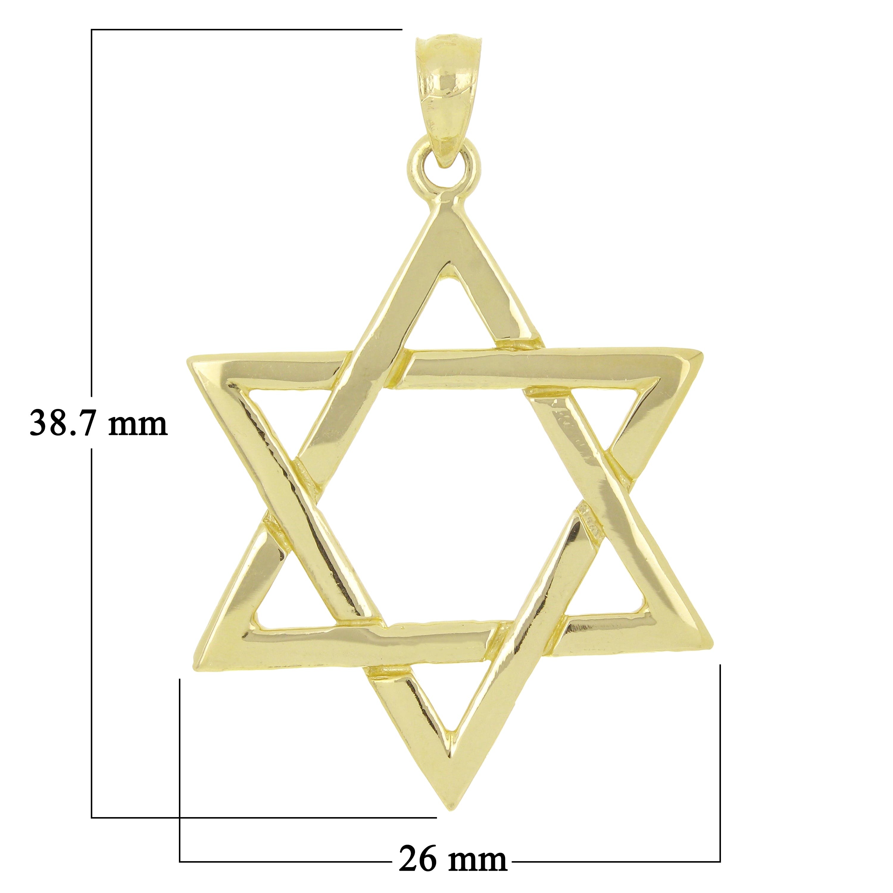 14k Yellow Gold Jewish Star of David Charm Pendant 4.2 grams - Yellow