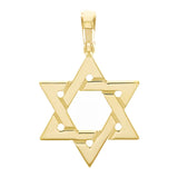 Italian 14k Yellow Gold Star of David Charm Pendant 1" 1.9 grams