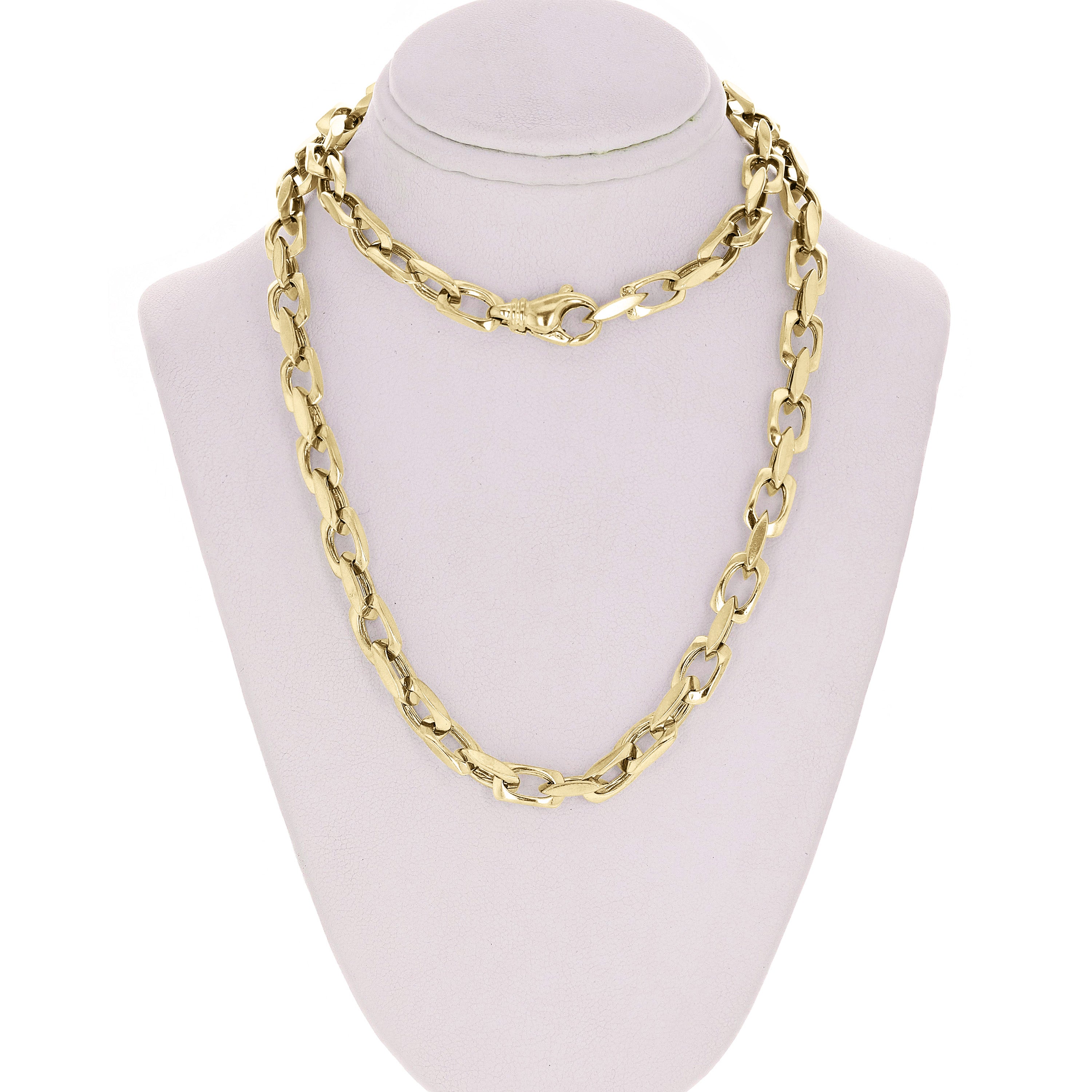10k Yellow Gold Solid Handmade Fashion Link Chain Necklace 20" - 28" 5.5mm