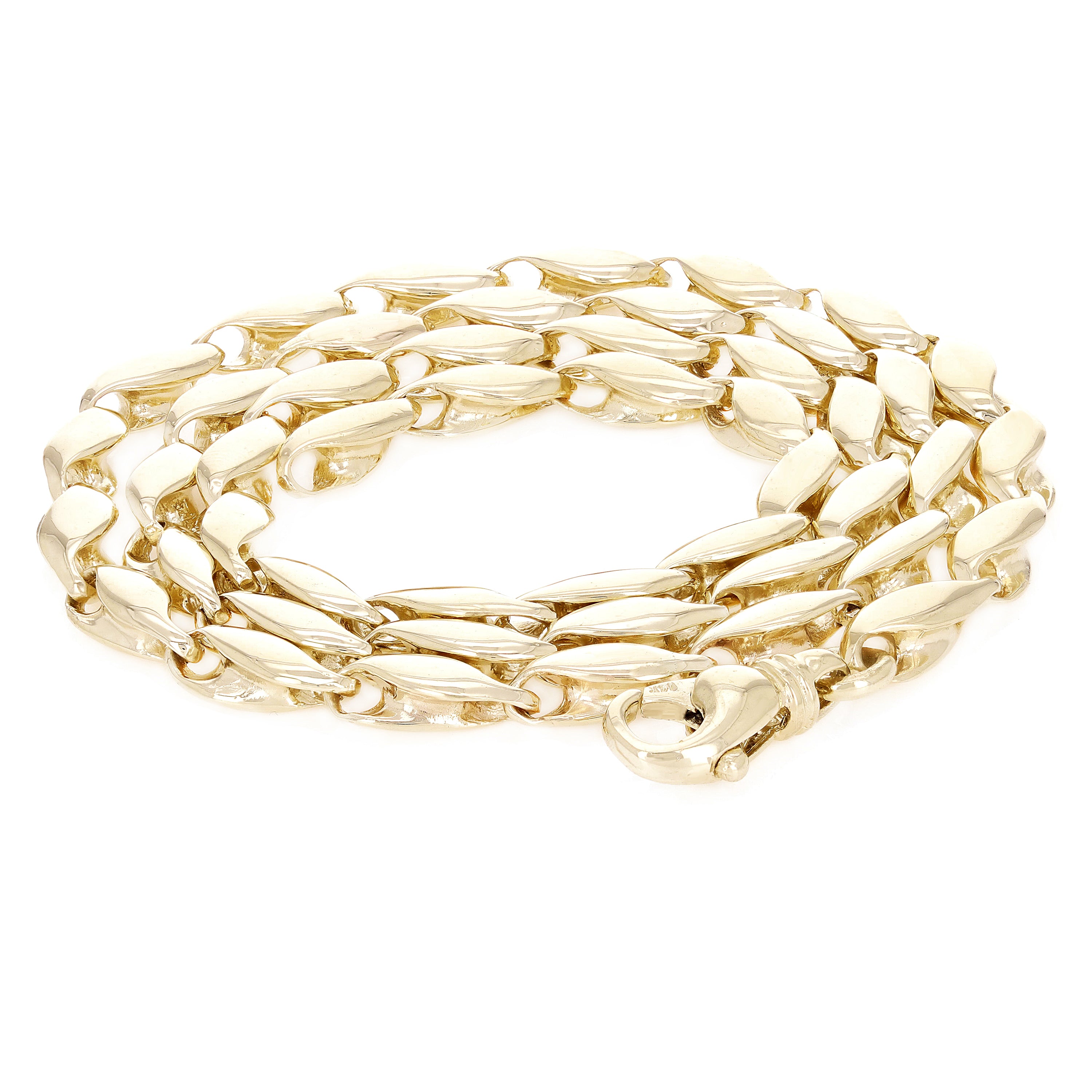 10k Yellow Gold Fancy Link Chain Necklace 16" 5.82mm - Yellow,16"