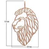 14k Rose Gold Solid Lion Head Lion Face Charm Pendant 1.65" 3 grams - Rose