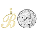 14k Yellow Gold Initial Letter B Alphabet Charm Pendant - Letter B,Yellow