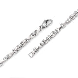 10k White Gold Handmade Fashion Link Bracelet 9" 5mm 17 grams