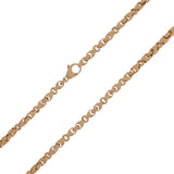 Men's 14k Rose Gold Handmade Fashion Link Necklace 20" 4.8mm