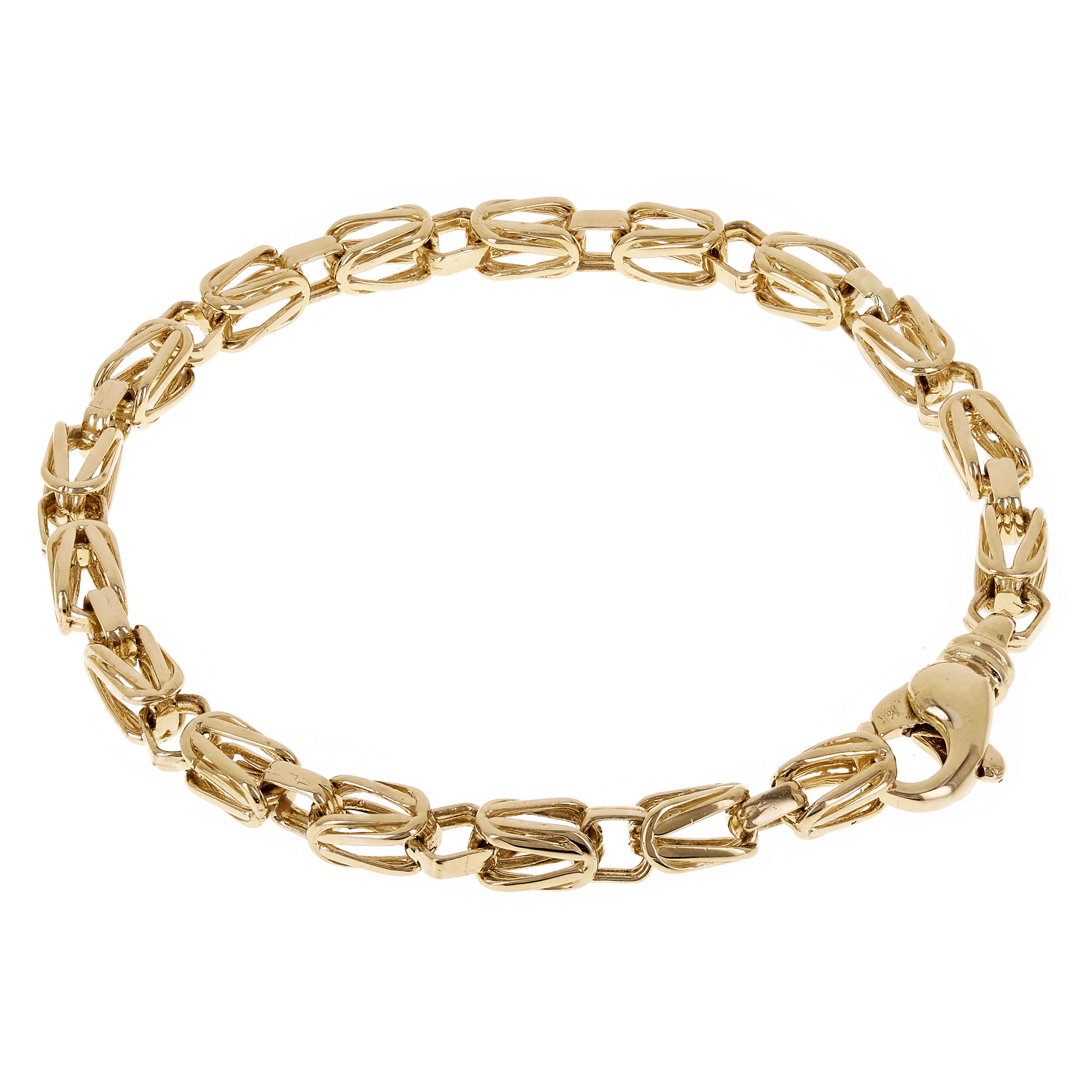 14k Yellow Gold Solid Turkish Style Chain Bracelet 8" 5.25mm 18 grams - 8" 18 grams