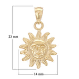 14k Yellow Gold Sun Charm Pendant 2.5grams - Yellow