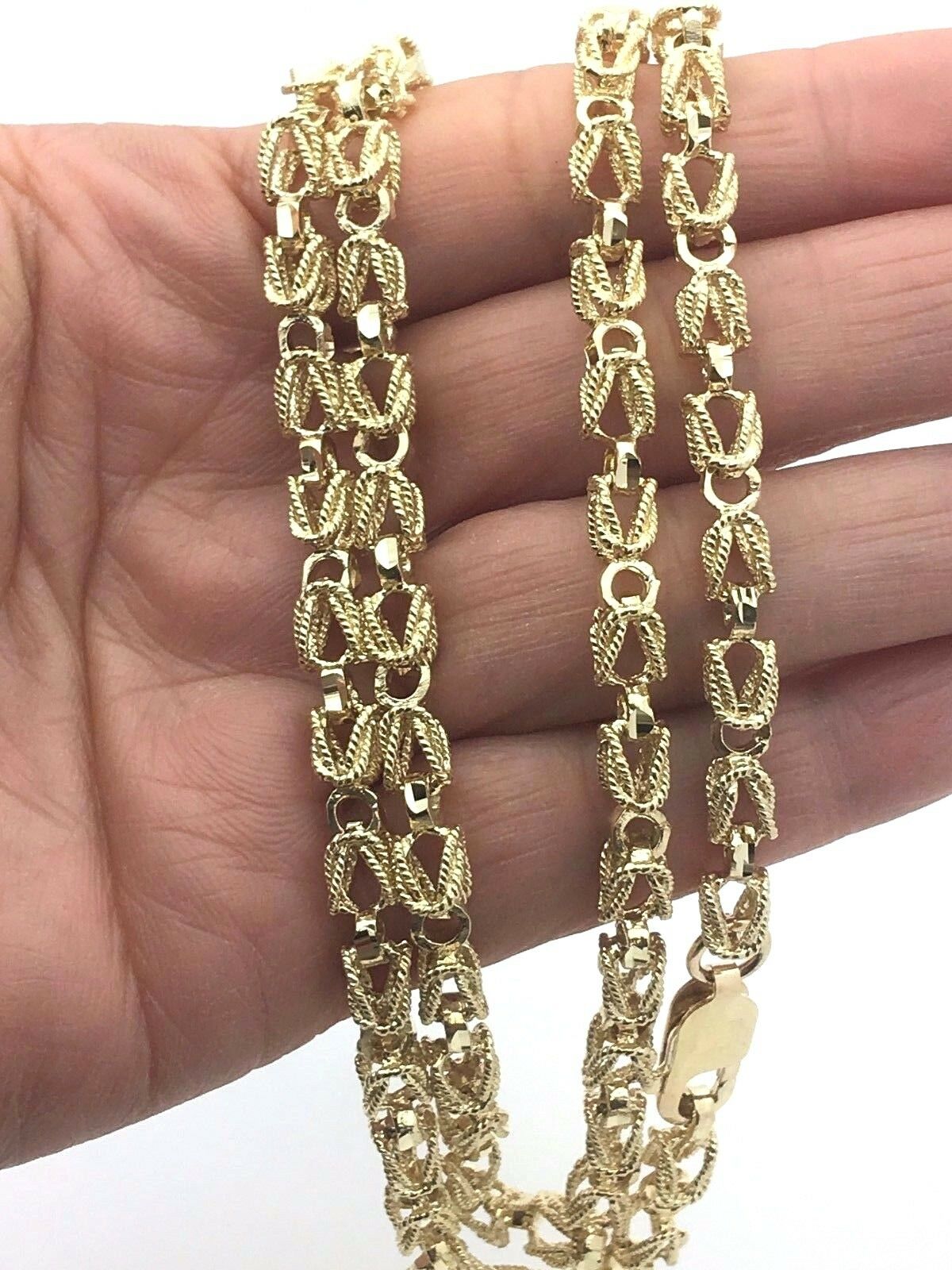 14k Yellow Gold Turkish Link Chain Necklace 30" 5mm 56.5 grams - Yellow,30"