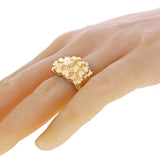 Men's 10k Yellow Gold Solid Heavy Nugget Ring Band 15.8mm Size 7 - 13.2 grams - Ring Size 7