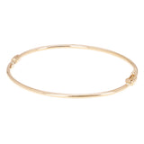 New Italian 14k Yellow Gold Hollow Tube Plain Oval Hinged Bangle Bracelet 7" 2mm