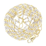 Italian 14k Two-Tone Solid Diamond Cut Raso Chain Necklace  16" 3.2 grams 1mm - 16" 3.2 grams