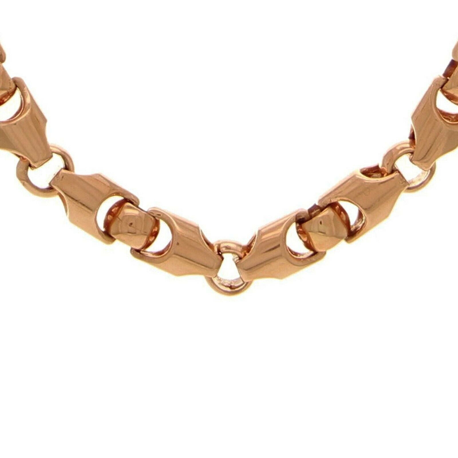 14k Rose Gold Handmade Fashion Link Necklace 28" 6mm 103.5grams - Rose,28"