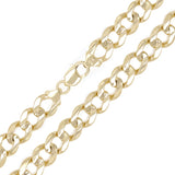 Men's 10k Solid Yellow Gold Flat Cuban Necklace Chain 20" 12.5mm 89 grams - Yellow,20"