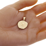 14k Yellow Gold Yin and Yang Charm Pendant 1.2" 7.1 grams
