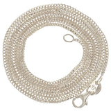Italian 14k White Gold Solid Diamond Cut Franco Chain Necklace 18" 1.2mm 3.7 grams - White,18" 3.7 grams