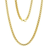 Italian 14k Yellow Gold Venetian Box Link Chain Necklace 20" 5mm 31 grams