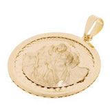 Italian 14k Yellow Gold Saint Cristobal Medal Charm Pendant 1.1" 2.5 grams - 2.5 grams