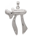 14k White Gold Charm Pendant Symbol to Life Hebrew Jewish Real Solid Gold - White