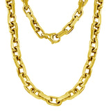 10k Yellow Gold Handmade Fashion Link Necklace 16" 7.94mm - Yellow,16"
