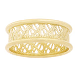 14k Yellow Gold Abstract Design Ring Band Size 7.5 - 7.5mm 3.9 grams
