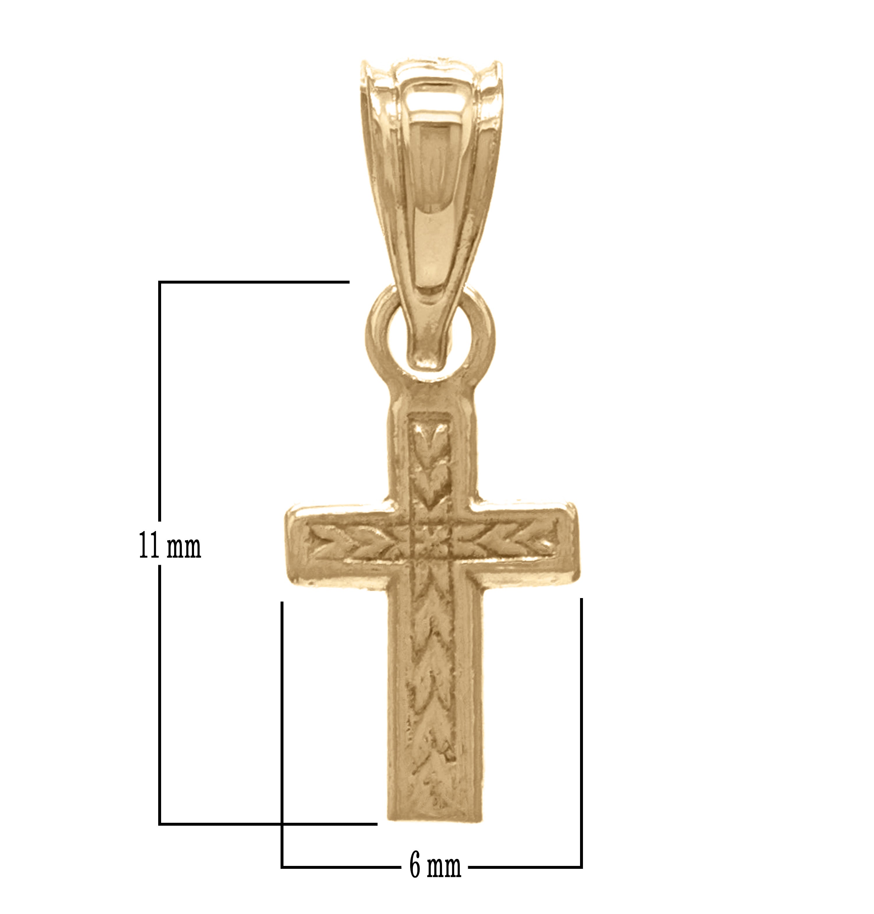 14k Yellow Gold Religious Cross Pendant - Yellow