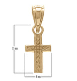 14k Yellow Gold Religious Cross Pendant - Yellow