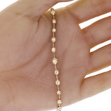 Italian 14k Yellow Gold Diamond Cut Graduated Ball Bead Bracelet 7-7.5" 2.6 grams