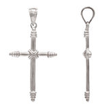 14k White Gold Cross Religious Charm Pendant 1.9 grams - White