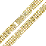 Men's Solid 10k Yellow Gold Watch Link Necklace 22" 14.8mm 99.1 grams - 22"