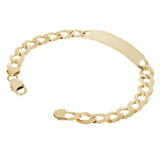 14k Yellow Gold Solid Engravable Cuban Curb Link Chain ID Bracelet 7" 10mm 16g - 7"