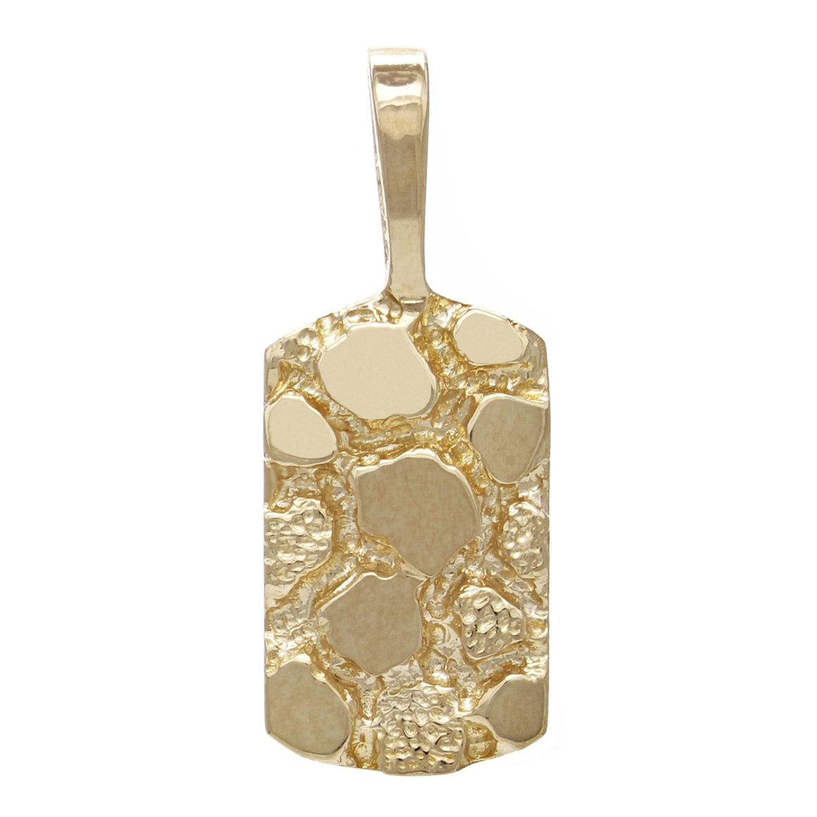 14k Yellow Gold Solid Free Form Nugget Charm Pendant, 1.1g, Made In USA