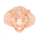 Men's 14k Rose Gold Big Lion Head Closed Eyes Ring Size 7 - Ring Size 7