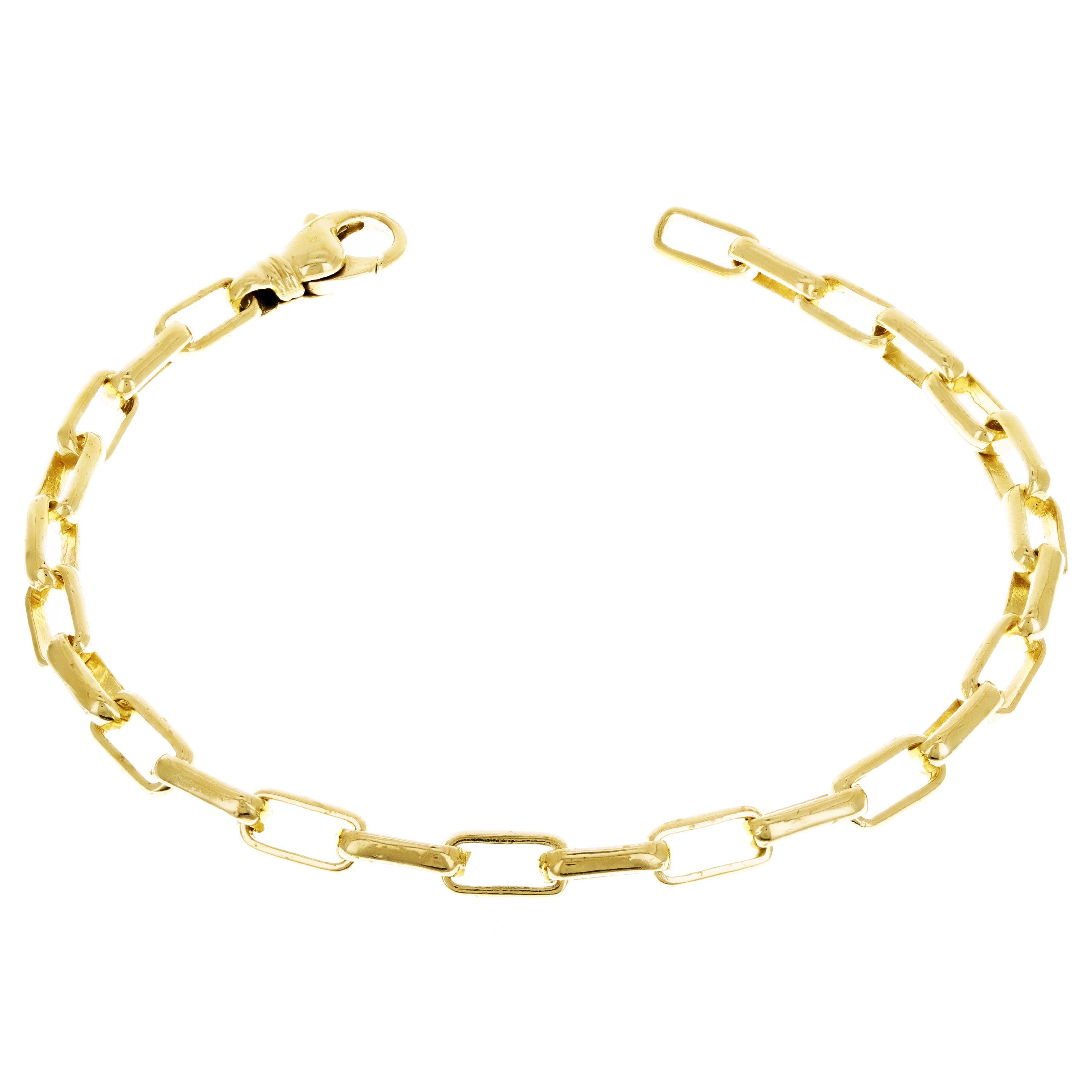 10k Yellow Gold Solid Handmade Fashion Link Bracelet 7" 5.6mm 10.5 grams - Yellow,7" 10.5 grams
