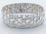 925 Sterling Silver Solid Nugget Bracelet 9" 21mm 57 grams