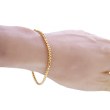 Italian 14k Yellow Gold Solid Diamond Cut Franco Chain Bracelet 7.5" 3mm 9.3 grams - 7.5" 9.3 grams