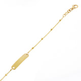 Italian 14k Yellow Gold Engravable Station Baby Kids ID Bracelet 6.25" 4mm 1.4g