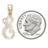 14k Yellow Gold Initial Letter E Alphabet Charm Pendant - Letter E,Yellow
