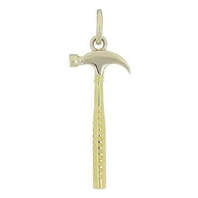 14k Gold Two Tone Hammer Charm Pendant 1.6" 1.55" 3.7 grams