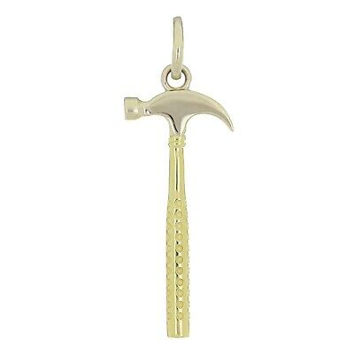 14k Gold Two Tone Hammer Charm Pendant 1.6