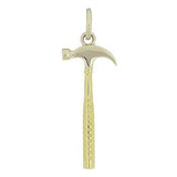14k Gold Two Tone Hammer Charm Pendant 1.6" 1.55" 3.7 grams