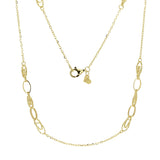 Italian 14k Yellow Gold Anchor Cable Link Oval Station Necklace 18" 6.2 grams - 18" 6.2 grams