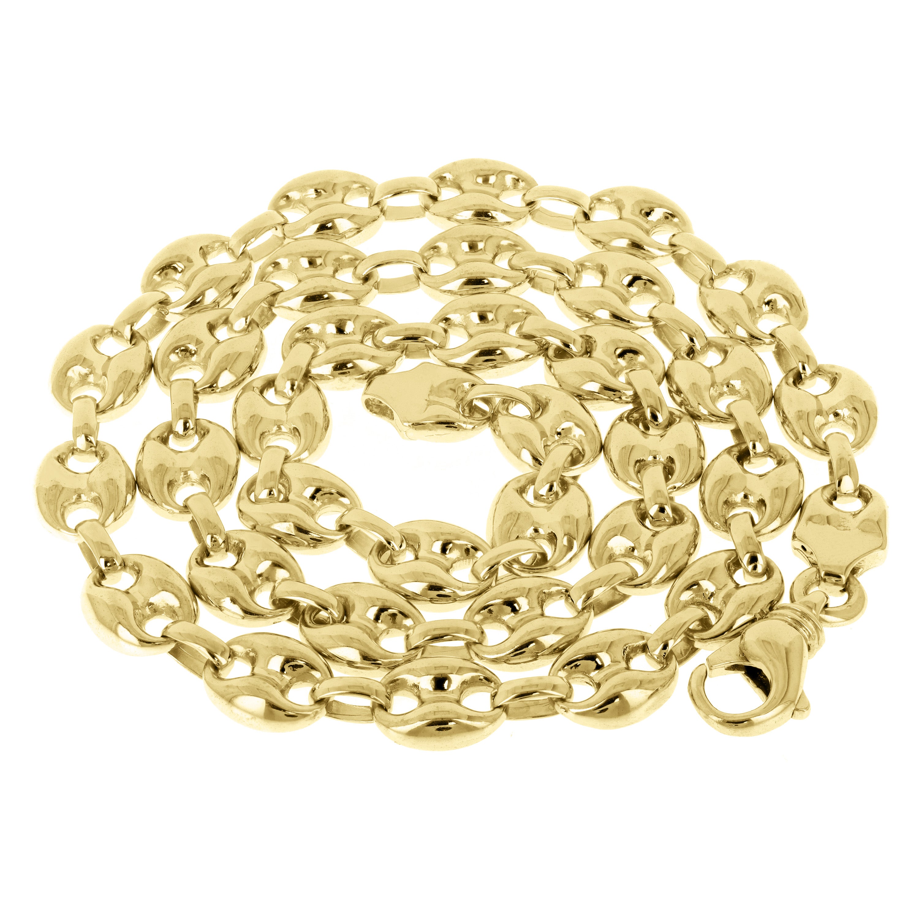 14k Yellow Gold Solid Puffy Gucci Mariner Chain Necklace 20" 11.7mm 123.8 grams - Yellow,20"