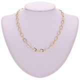 Italian 14k Yellow Gold Diamond Shape Link Chain Necklace 18" 7.7mm 10.7 grams - 18" 10.7 grams
