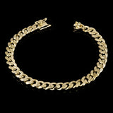 Men's 14k Yellow Gold Solid Miami Cuban Link Bracelet 7" 8mm 28.5 grams - 7" 28.5 grams