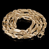 Italian 14k Yellow Gold Solid Milano Figaro Rope Chain Necklace 20" 6mm 54.3 grams